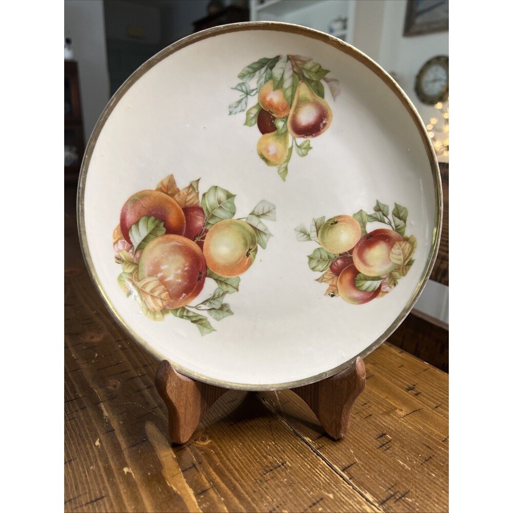Antique German Hand painted 8” Plate With Gold Trim , Cottagecore, Grannycore